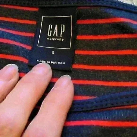 GAP Maternity Navy/Red Striped Knit Dress - Picture 3 of 4